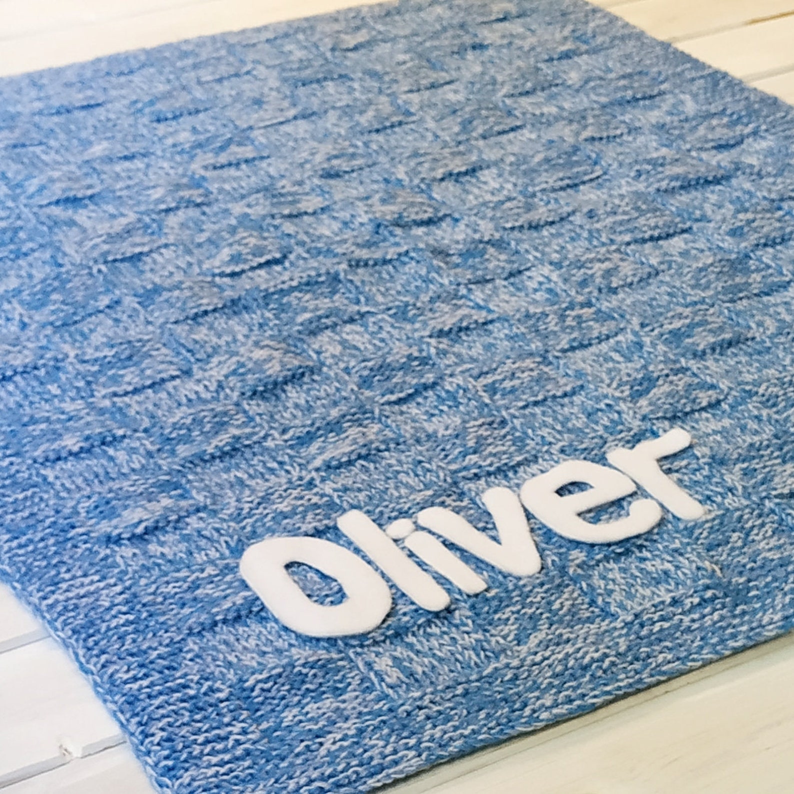 Personalized knitted baby blanket Baby name hand knit blanket Etsy