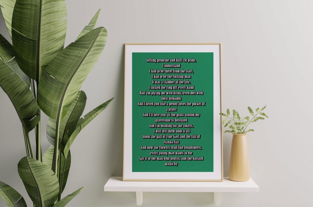 Fontaines DC Inspired Lyrics 'I Love You' Bridge Poster Print Unframed Different Colour Options