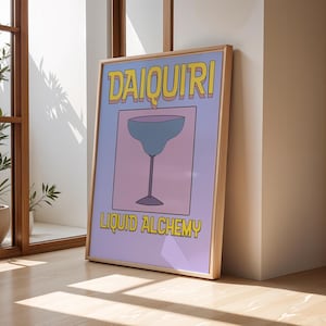 Daiquiri Cocktail Poster Druck - Benutzerdefinierte Farboptionen, Bar-Dekor ohne Rahmen, lebendige Trinkkunst für die Küche oder Hausbar