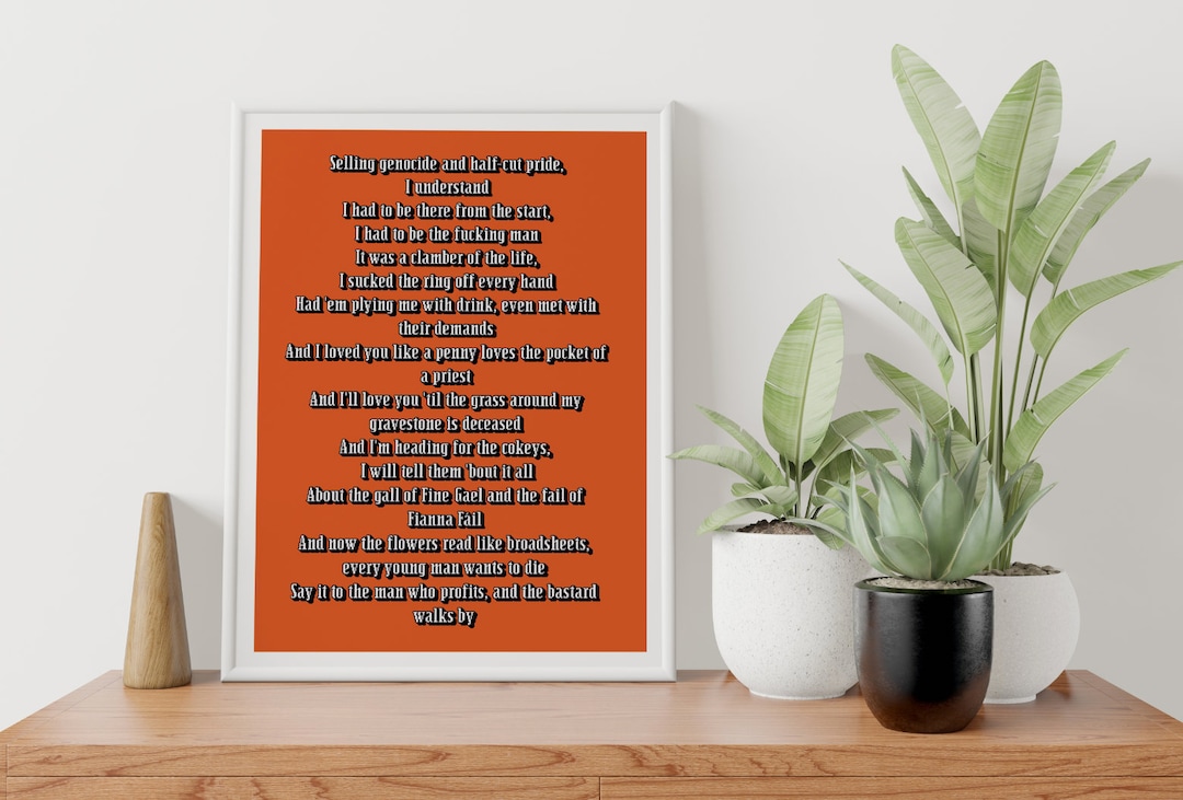 Fontaines DC Inspired Lyrics 'I Love You' Bridge Etsy