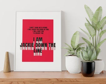 Jag är Jackie Down the Line-affischtryck oramat i olika färgalternativ