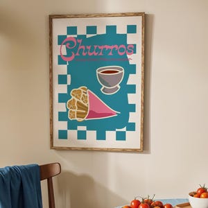 DIGITAL COPY* Churros Spanish/Mexican pastry design poster, all colour options included in download