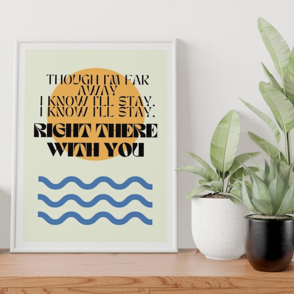 Two Door Cinema Club inspired lyrics 'Sun' poster print unframed with different colour options