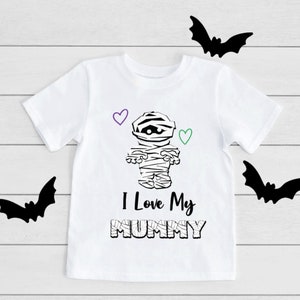 Maglietta per bambini &quot;Amo la mia mamma&quot;, Tutina &quot;Amo la mia mamma&quot;, Tutina di Halloween, Mamma e io, Mamma e io
