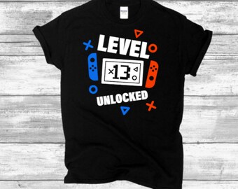 Kids Gamer Birthday Shirt: Level Unlocked Cotton Tee