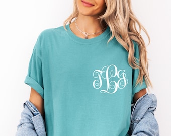 Monogrammed Comfort Colors T-Shirt – Soft Personalized Initials Tee