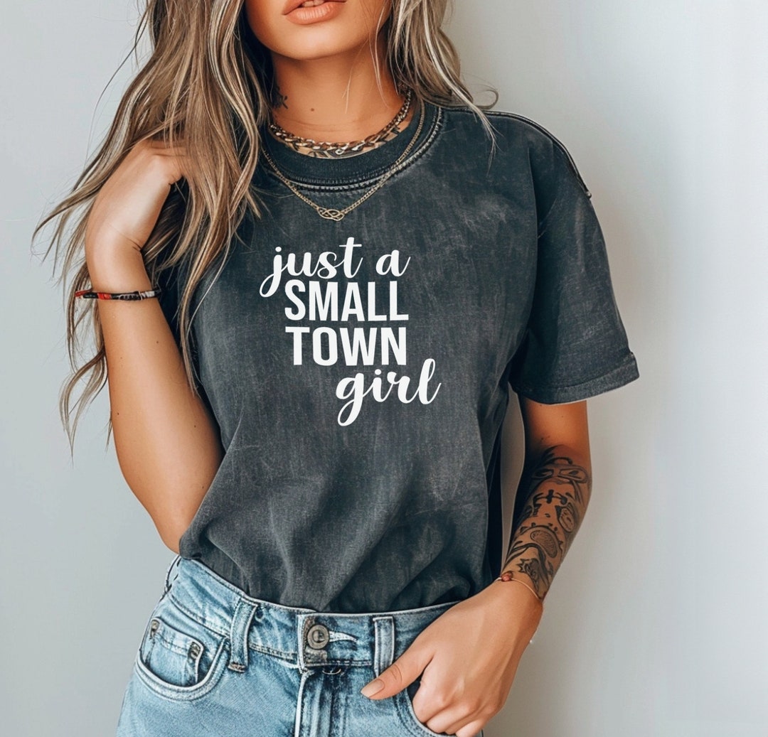 Women's "Just A Small Town Girl" T-Shirt - Southern Country Music Graphic Tee, Casual Loose Fit Top - View #4