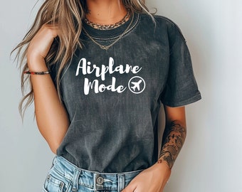 Airplane Mode Graphic Tee - Comfort Colors Travel Shirt