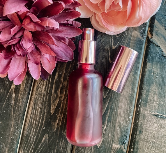 Rose Water Facial Toner, 2 oz, Rose & Hibiscus Spray, Botanical Facial Toner, Natural Skin Care, Rose Hydrosol, Gifts for Her, Herbal Facial