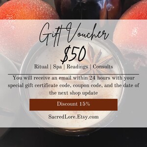 Gift Certificate with 15% savings and free gift, voucher for gift certificate, exclusive offers and updates