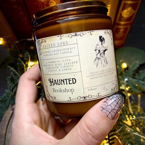 Haunted Bookshop Candle, Book Geek Gift, Gift for Readers, Bookish Soy Candle, Dark Academia Candle, Dark Academia Decor