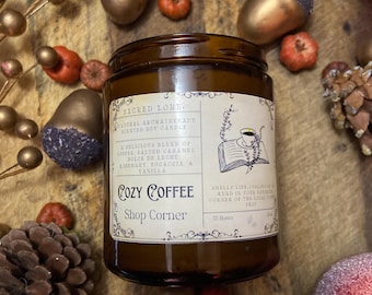 Coffee Shop  Candle, Cozy Café Candle, Book Geek Gift, Gift for Readers, Bookish Candle, Literary Decor, Dark Academia, Dark Academia Decor