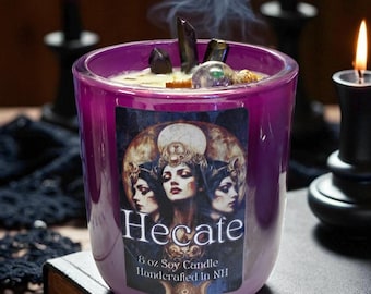 Vela de Hécate, Altar de Hécate, Santuario de Hécate, Ofrenda de Hécate, Vela de Bruja, Feminidad Oscura, Regalo de Bruja, Diosa de las Brujas, Frasco de Hechizos de Hécate