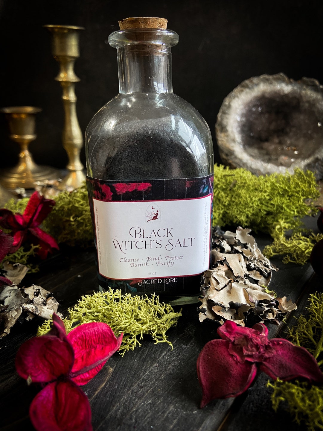 Black Witch’s Salt, Black Salt, Ritual Salt, Altar Decor, Witch Decor ...