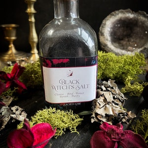 Black Witch’s Salt, Black Salt, Ritual Salt, Altar Decor, Witch Decor, Ritual Tools, Witch&#39;s tools, Witch Gifts, Banishing, Cleanse, Protect