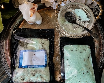 Peace Bath Soak, Relaxation Bath Salts, Goddess Bath, Ritual Bath Salts, Aromatherapy Bath , Goddess Bath, Bath Art, Eucalyptus Bath Soak