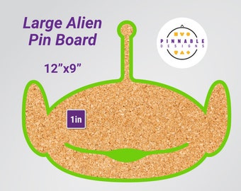 12" Large Alien Cork Pin Board - wall-hanging or standing