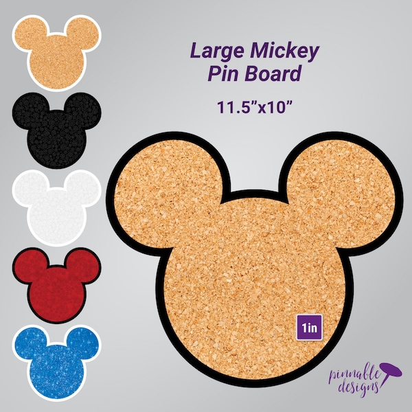 Groot Mickey-geïnspireerd Ears prikbord (23,5 x 25 cm) - staand of aan de muur hangen (meerdere stijlen beschikbaar)