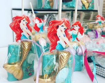 The Little Mermaid, Under the Sea Themed Chocolate Covered Rice Krispies Treats