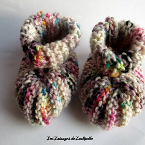 Slippers bottons 3 months baby yarn