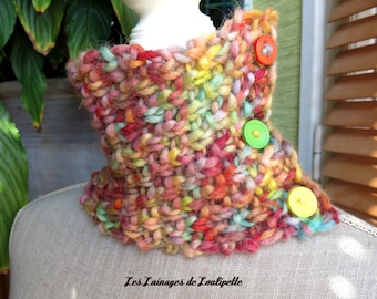 Col/ snood laine artisanale " tutti frutti "