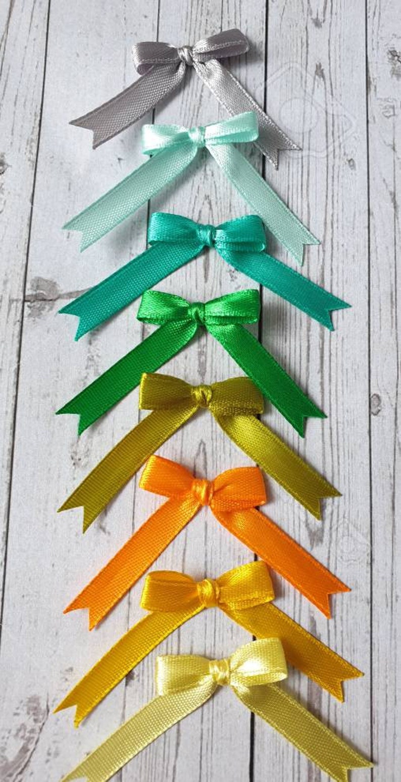 Pretied Ribbon Bow50/100/150/200 Blue Satin Ribbon Bows Applique Fabric Bow Card Making