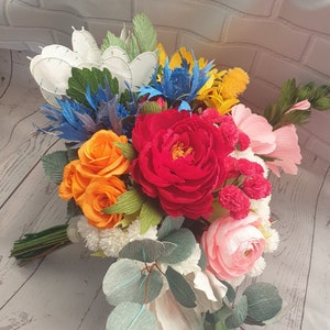 Wedding bouquet  high quality crepe paper flowers - choose how many do you need - 5 or 9 ... wedding flowers bouquet paper wedding