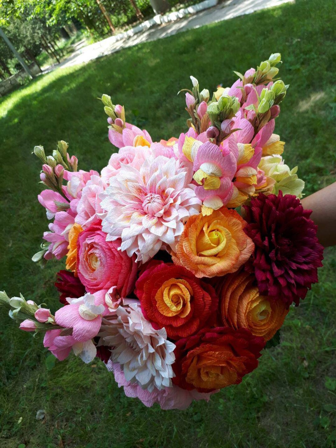 Wedding Bouquet High Quality Crepe Paper Flowers Choose How Etsy