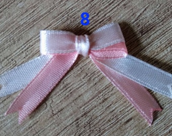 Pretied ribbon bow/50/100/150/200/ Dablcolor Satin Ribbon Bows Applique  Fabric Bow Card Making Scrapbooking Small Tiny Bows