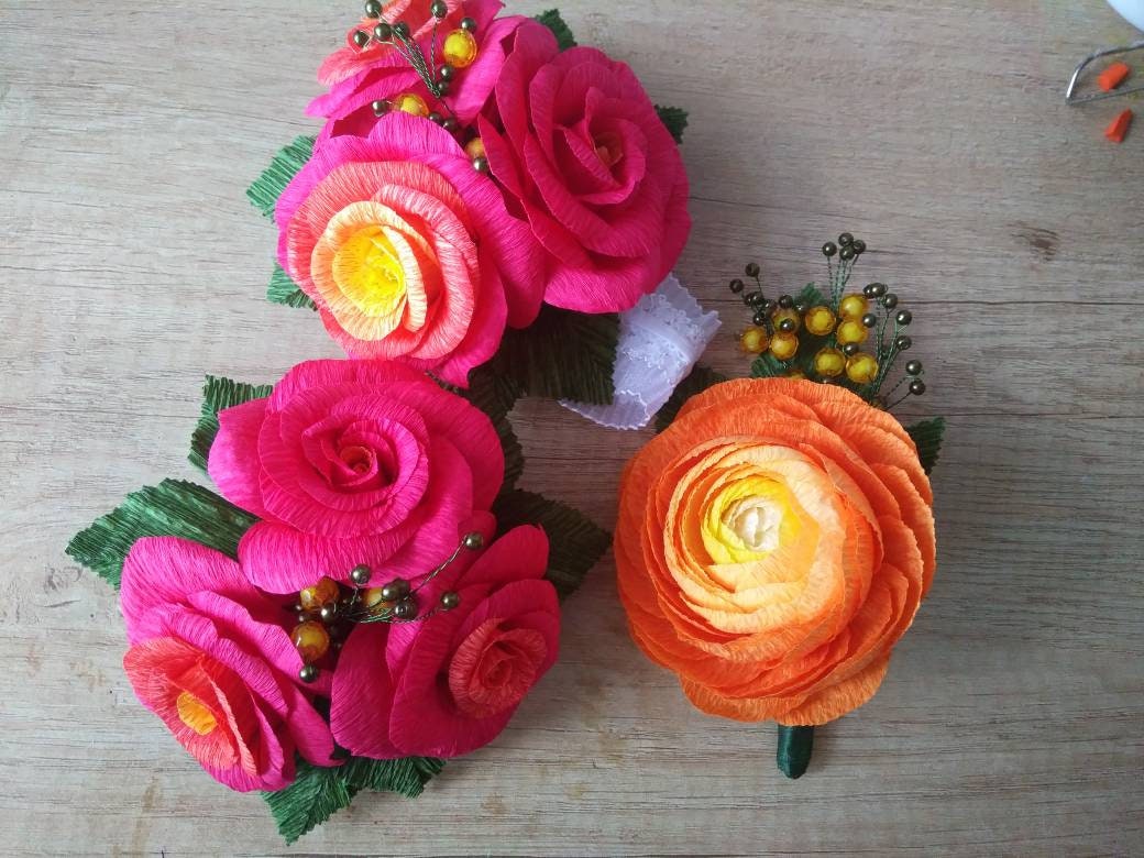 Wedding bouquet high quality crepe paper flowers choose how Etsy