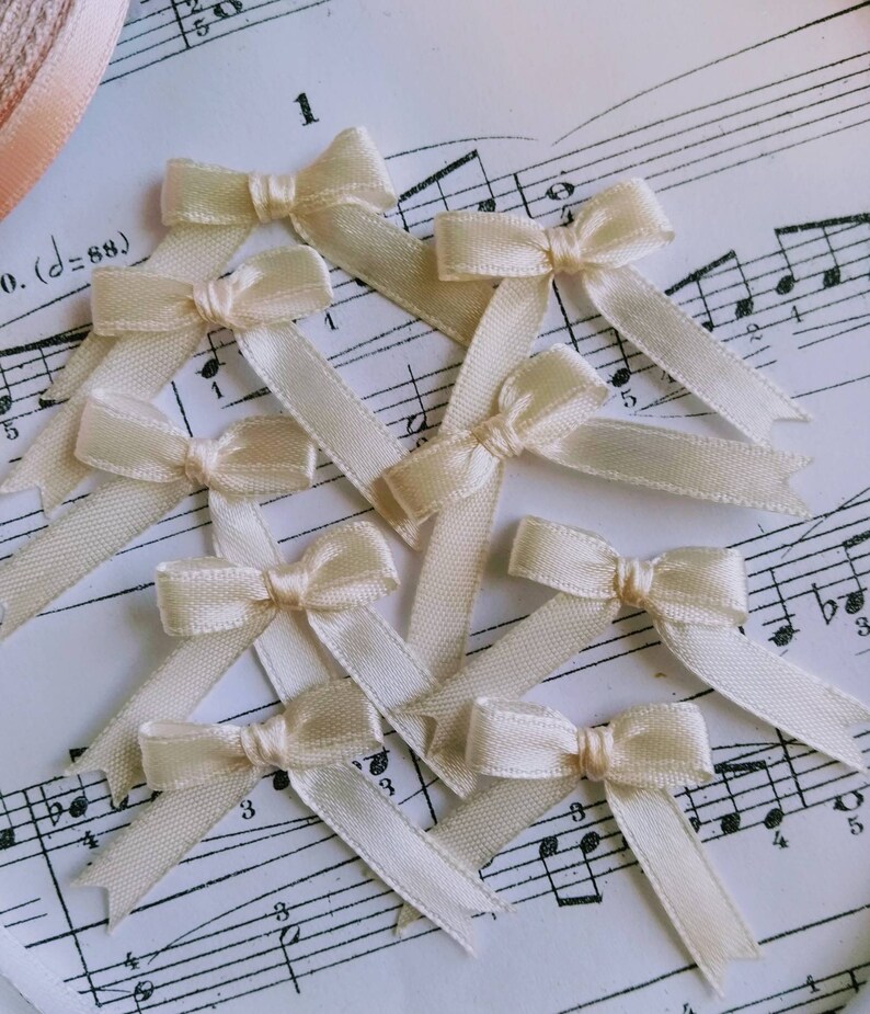 Pretied Ribbon Bow50/100/150/200 Blue Satin Ribbon Bows Applique Fabric Bow Card Making