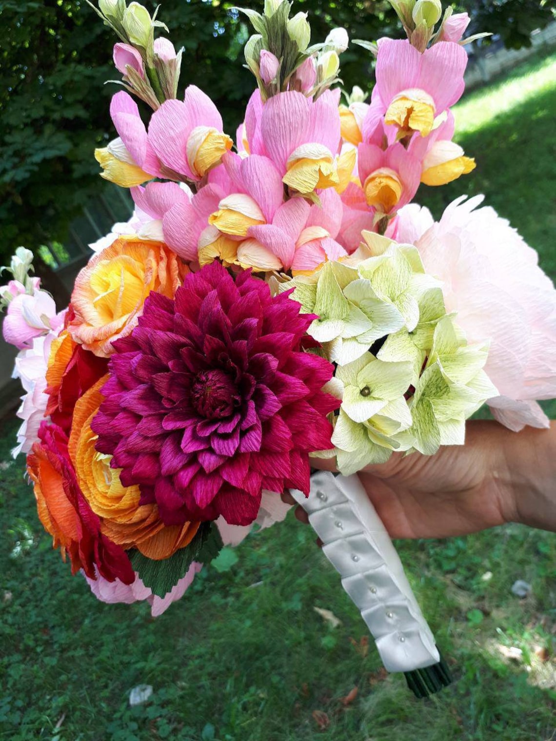Wedding bouquet high quality crepe paper flowers choose how Etsy
