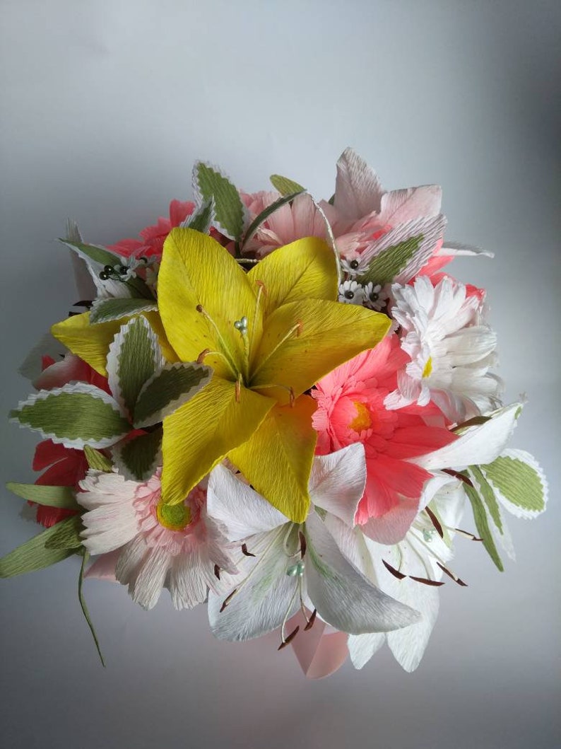 Lilies.Wedding bouquet Crepe Paper lilies FlowersBouquets Etsy