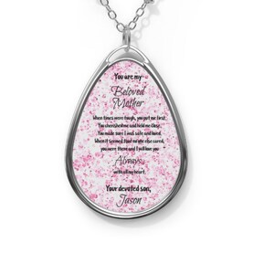 Regalo del día de cumpleaños Regalo del día de la madre Regalo de Navidad Joyas Collar ovalado con nombre personalizado Regalo sentimental para mamá Abuela Tía
