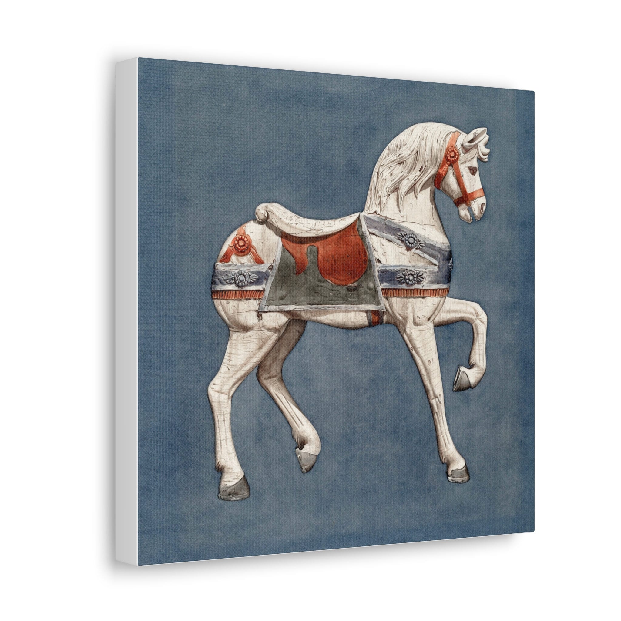 Vintage Carousel Horse Art Print on Canvas Horse Gift Carousel Horse ...