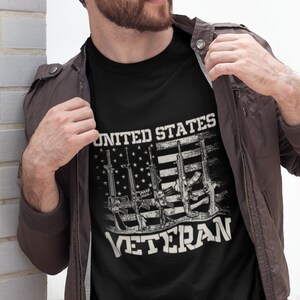 United States Veteran tee shirt Flag Firearms and Freedom Patriotic gift for Army Air Force Marines Navy veterans available to 5XL
