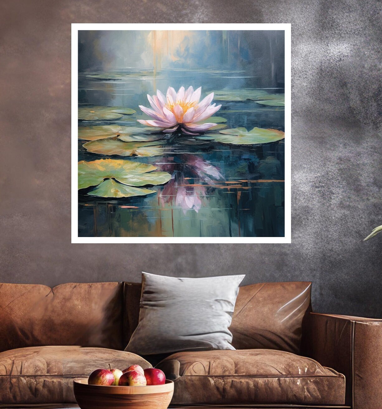 Water Lily Art Print on Canvas Gallery Wraps Interior Design - Etsy