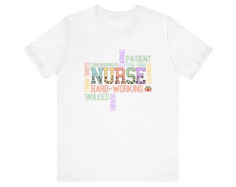 Nurse Collage Tee Shirt Professional Nursing Shirt Gift for Her Gift for Male Nurse available to 5XL