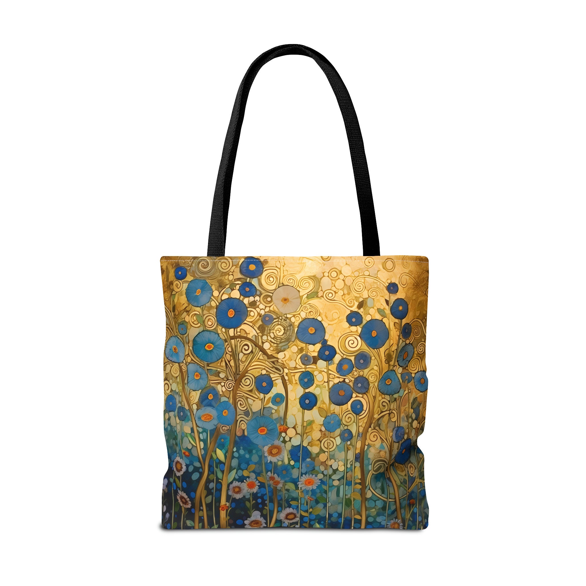 Klimt Gold Print Pattern Leather Tote Bag