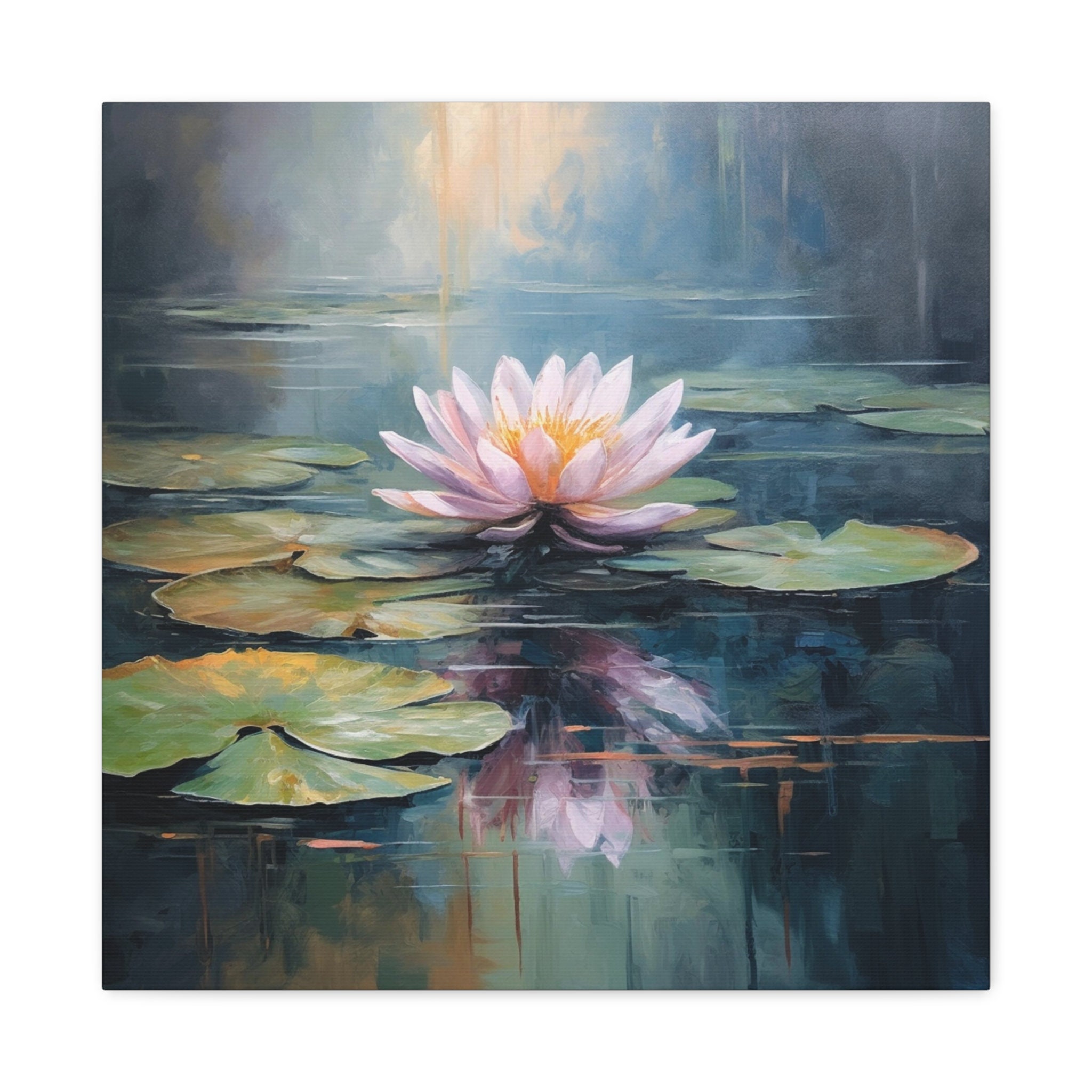 Water Lily Art Print on Canvas Gallery Wraps Interior Design - Etsy