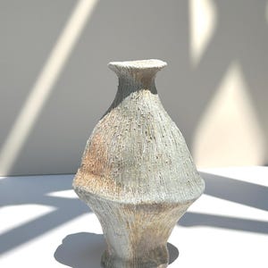 Sculptural Wood Fired Vase|Handmade Ceramic Vase|Ceramic Art Vase| Unique Vase|Handmade Vase|Wood Fired Textured Vessel|Textured Vase