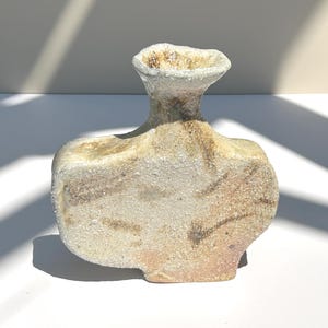 Sculptural Wood Fired Vase: Handmade Ceramic Art, Pennsylvania Studio