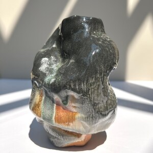 Sculptural Wood Fired Ceramic Vase: Handmade Art Pottery