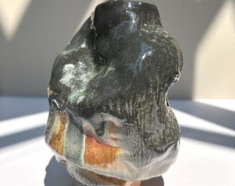 Sculptural Wood Fired Ceramic Vase: Handmade Art Pottery