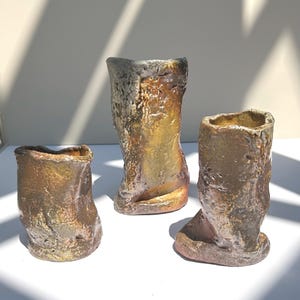 Sculptural Set of Wood Fired Vases|Handmade Ceramic Vases|Set of 3 Vases|Ceramic Art|Handmade Vases|Wood Fired Textured Vessels