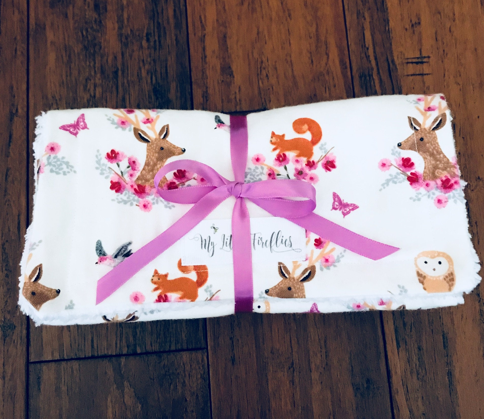Baby Girl Woodland Animal Burp Cloths Baby Burp Cloths Burp Etsy España