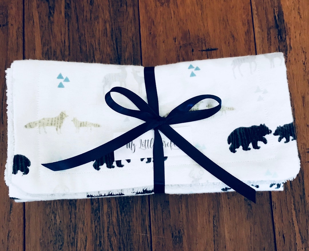 Woodland Animal and Arrow Burp Cloths Baby Burp Cloths Baby Etsy España