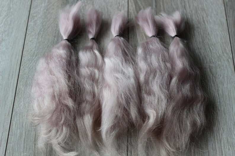 Mohair reborn reroot 8-9/'/' Pink doll hair 10 gr ~0,35 oz Doll hair pink