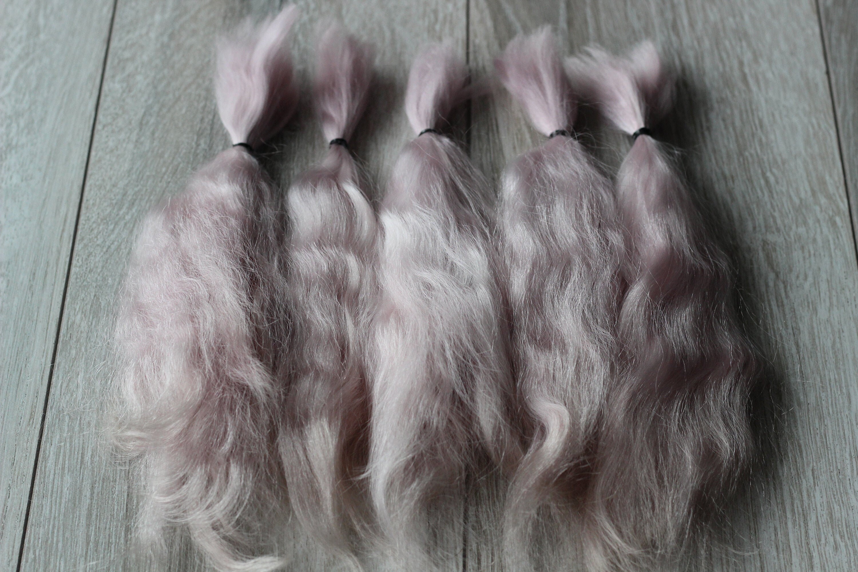 Mohair Doll Hair color mahogany 8-11/" in 0.35 oz locks angora DIY baby reborn