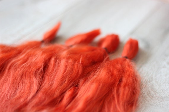 Mohair Doll Hair Locks Color Fire Orange 8 11 18 27 Cm Etsy